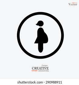 woman icon. Pregnant woman. vector illustration.