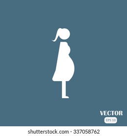 woman icon. Pregnant woman. vector illustration.
