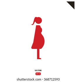 woman icon. Pregnant woman. vector illustration.