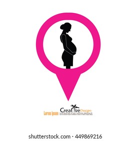 woman icon. Pregnant woman. vector illustration.