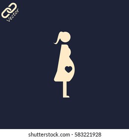 woman icon. Pregnant woman. vector illustration.