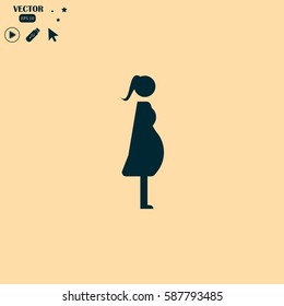 woman icon. Pregnant woman. vector illustration.