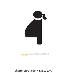 woman icon. Pregnant woman. vector illustration.