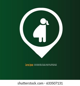 woman icon. Pregnant woman. vector illustration.