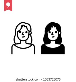 Woman Icon. Professional, pixel perfect icons optimized for both large and small resolutions. EPS 10.