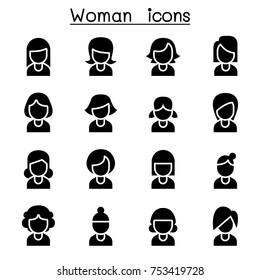 Woman icon set