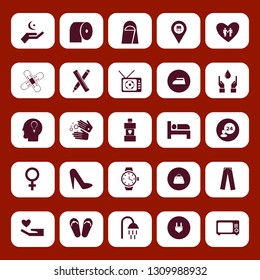 woman icon set with ruler and pencil, women shoes and bulb head vector illustration
