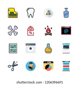 woman icon set. vector set about piano, browser, discount and bones icons set.