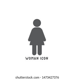 Woman icon simple silhouette flat style vector illustration on white background.