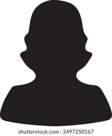 Woman icon Symbol, Businesswoman, woman linear icon, female avatar, or user concept. User Person Profile Avatar Girl Face Vector icon. Lady Teacher Representation. Monochrome icon Vector Style