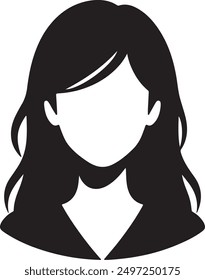 Woman icon Symbol, Businesswoman, woman linear icon, female avatar, or user concept. User Person Profile Avatar Girl Face Vector icon. Lady Teacher Representation. Monochrome icon Vector Style