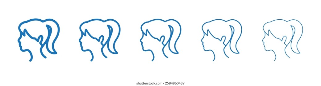 Woman icon Symbol collection thin outline set