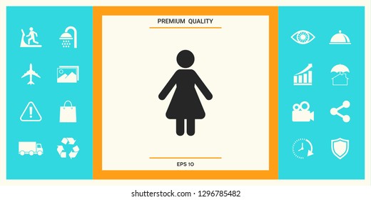 Woman icon symbol. Graphic elements for your design