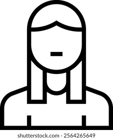 woman icon. Thin linear style design isolated on white background