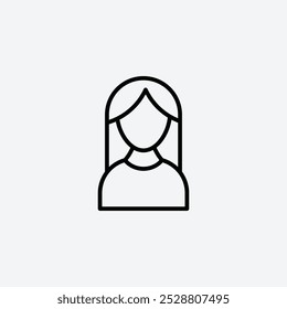 Woman icon in tree different line stroke sizes.