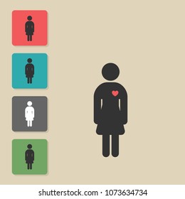 Woman - icon in trendy flat style. Symbol for web, infographics, print design and mobile UX/UI kit. Vector illustration, EPS10.