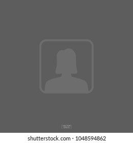 Woman icon for user profile. Female icon. Human or people sign and symbol for template design. Vector illustration.