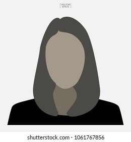 Woman icon for user profile. Female icon. Human or people sign and symbol. Vector illustration.