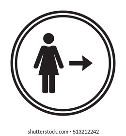 Woman Icon, vector. Flat design.