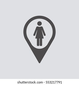 Woman Icon, vector. Flat design.