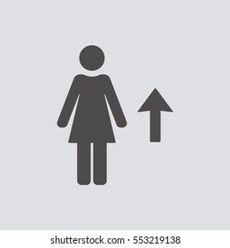 Woman Icon, vector. Flat design.