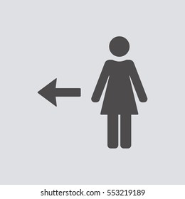 Woman Icon, vector. Flat design.