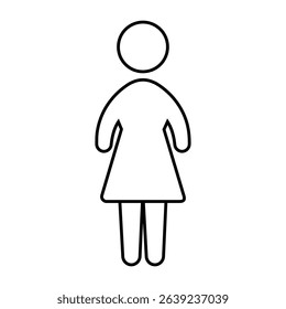Woman icon vector. Girl illustration sign. Mom symbol or logo.