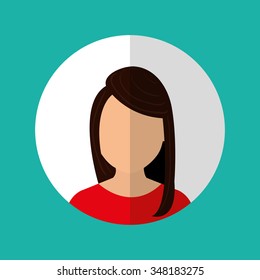 Woman icon, vector illustration eps10