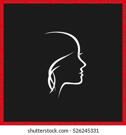 Woman icon vector illustration eps10. Isolated badge for website or app - stock infographics