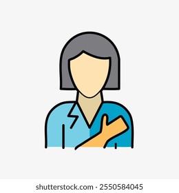 Woman icon. Vector illustration. Flat design style. Business concept.