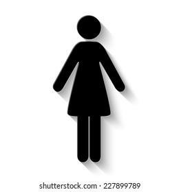 woman icon - vector illustration with shadow
