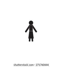 woman icon - vector illustration with shadow
