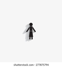 woman icon - vector illustration with shadow