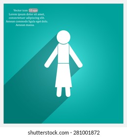 woman icon - vector illustration with shadow