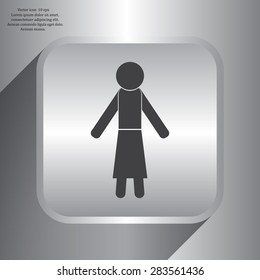 woman icon - vector illustration with shadow