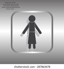 woman icon - vector illustration with shadow