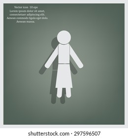 woman icon - vector illustration with shadow