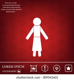 woman icon - vector illustration with shadow