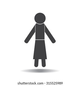 woman icon - vector illustration with shadow