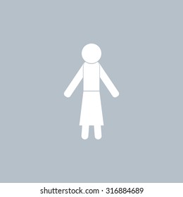 woman icon - vector illustration with shadow