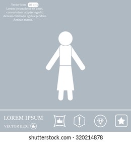 woman icon - vector illustration with shadow