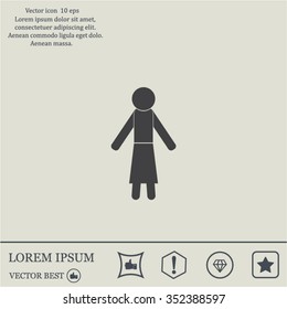woman icon - vector illustration with shadow