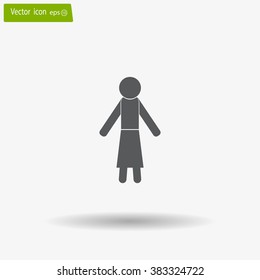 woman icon - vector illustration with shadow