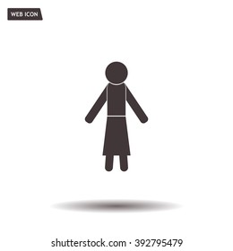 woman icon - vector illustration with shadow
