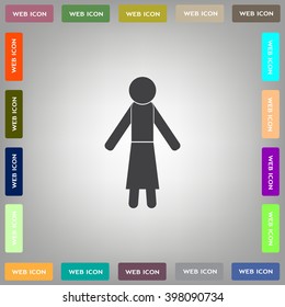 woman icon - vector illustration with shadow