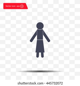 woman icon - vector illustration with shadow