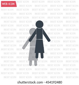 woman icon - vector illustration with shadow