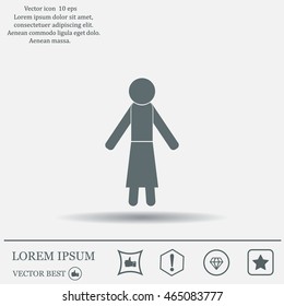 woman icon - vector illustration with shadow