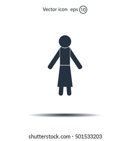 woman icon - vector illustration with shadow