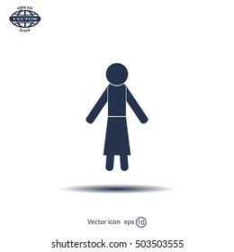woman icon - vector illustration with shadow